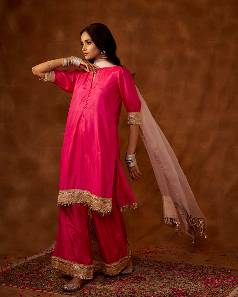 Tangerine Kurta Pant Set