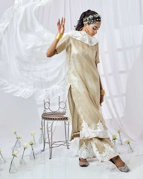 Lace Kurta and Pant Set