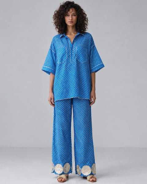 Leheriya Oversized Shirt with Rosetta Pant