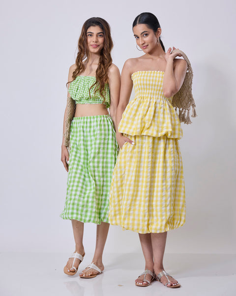 Checks Bubble Tube Top