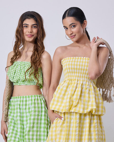 Checks Bubble Tube Top