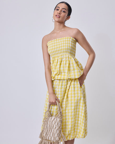 Checks Bubble Tube Top