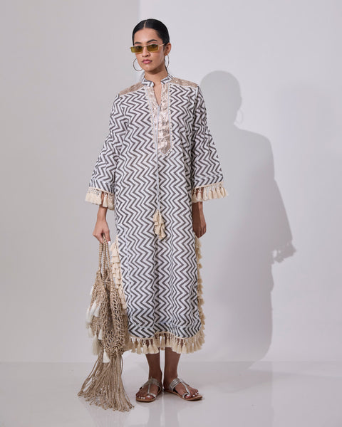Holiday Kaftan Grey Zigg Zagg