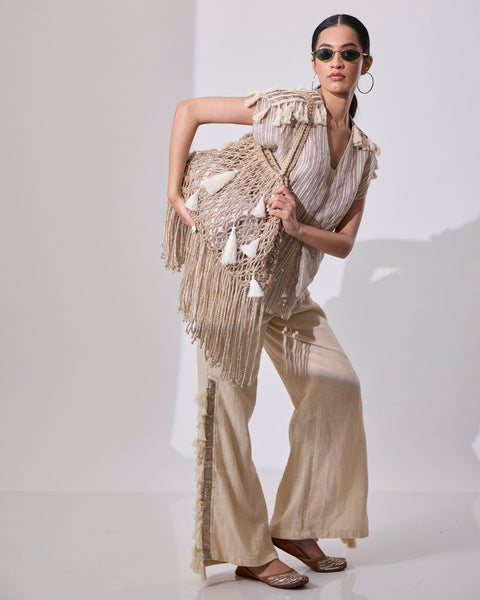 Bahama SilverJute Jali Tote Bag