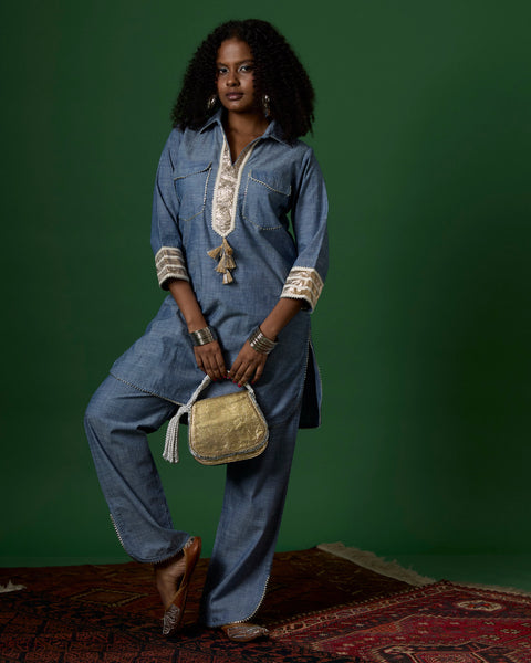 Deep Sea Amethyst Kurta Pant Set