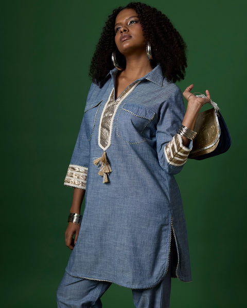 Deep Sea Amethyst Kurta Pant Set