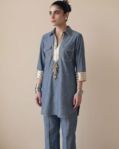 Deep Sea Amethyst Kurta Pant Set