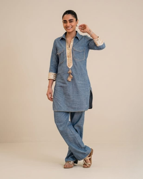 Deep Sea Amethyst Kurta Pant Set