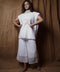 White Silver Rosetta Top