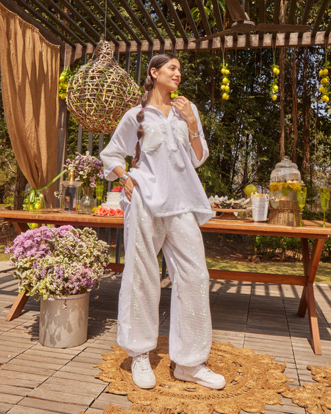 White Dazzle Oversized Shirt