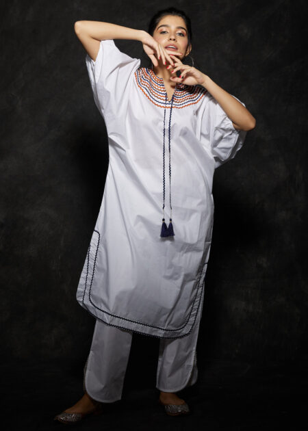 Summer White RicRac Casablanca Dress