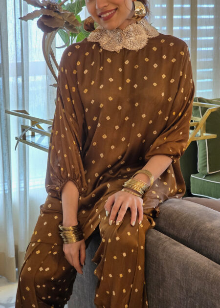 Bandhani Rosetta Top and Salwar Set