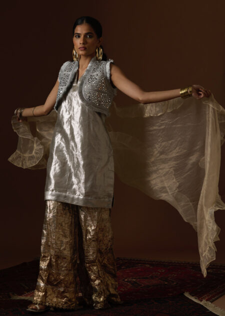 Stripe Ruffle Dupatta