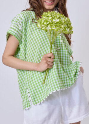 Checks Drop Shoulder Top