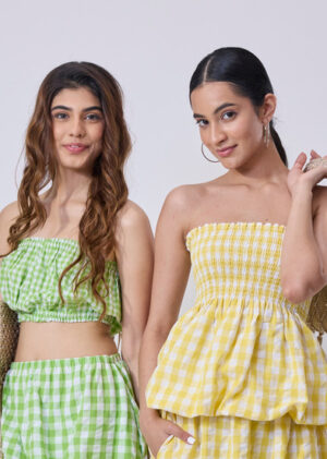 Checks Bubble Tube Top